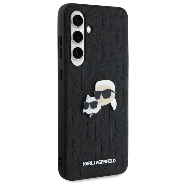 Etui na Samsung Galaxy S24 FE S721, Karl Lagerfeld, Monogram Karl & Choupette's Heads, Czarne