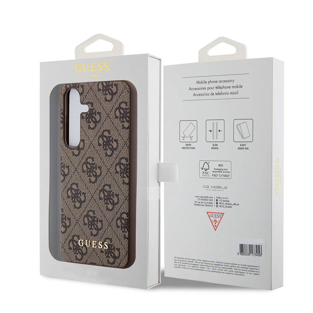 Etui na Samsung Galaxy S24+ S926, Guess, 4G Metal Gold Logo, Brązowy