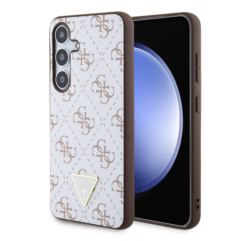 Etui na Samsung Galaxy S24+ S926, Guess, 4G Triangle Logo, Białe