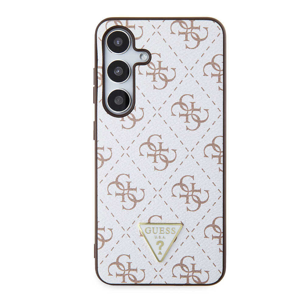Etui na Samsung Galaxy S24+ S926, Guess, 4G Triangle Logo, Białe