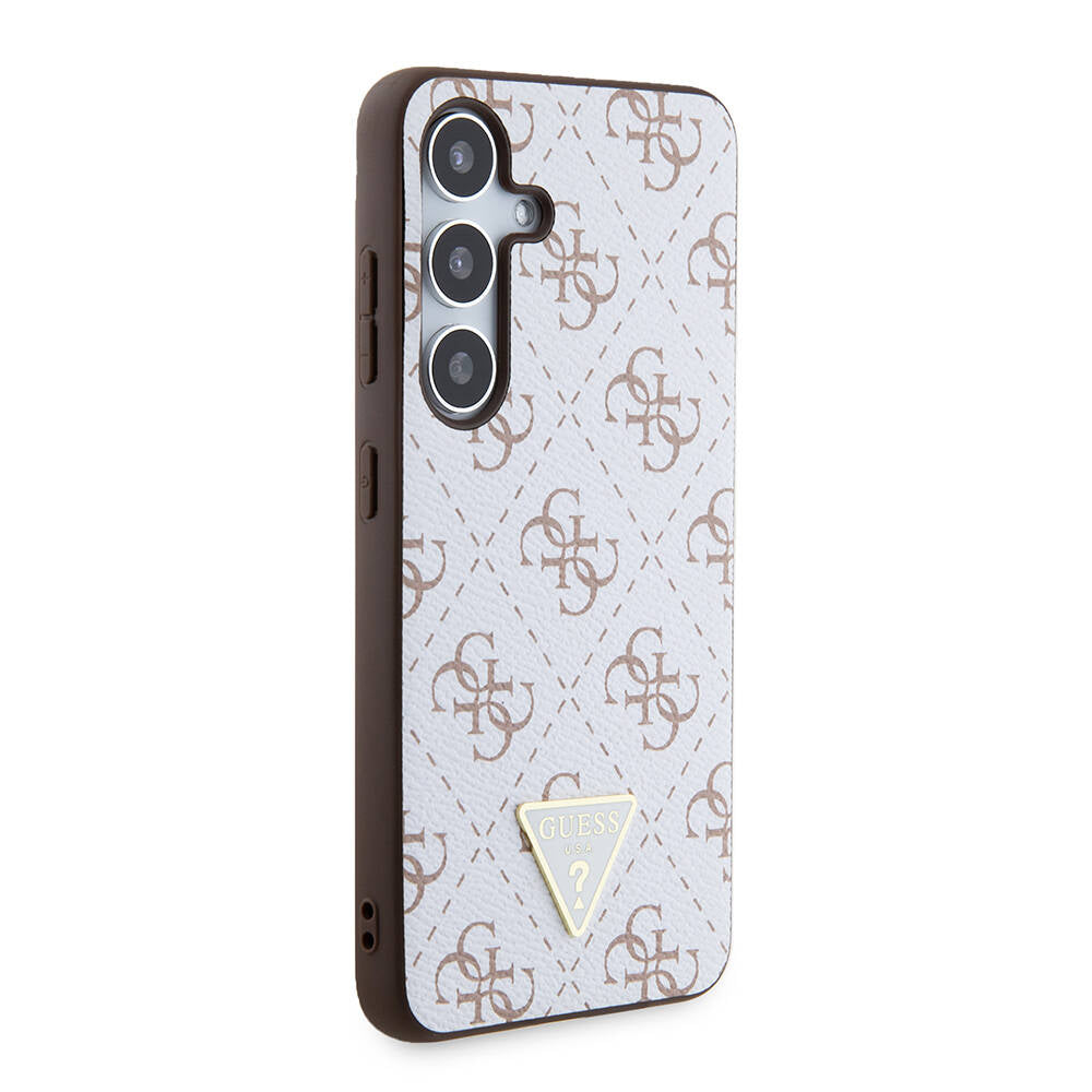Etui na Samsung Galaxy S24+ S926, Guess, 4G Triangle Logo, Białe