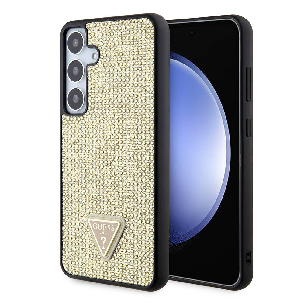 Etui na Samsung Galaxy S24+ S926, Guess, Rhinestone Triangle Logo, Złote