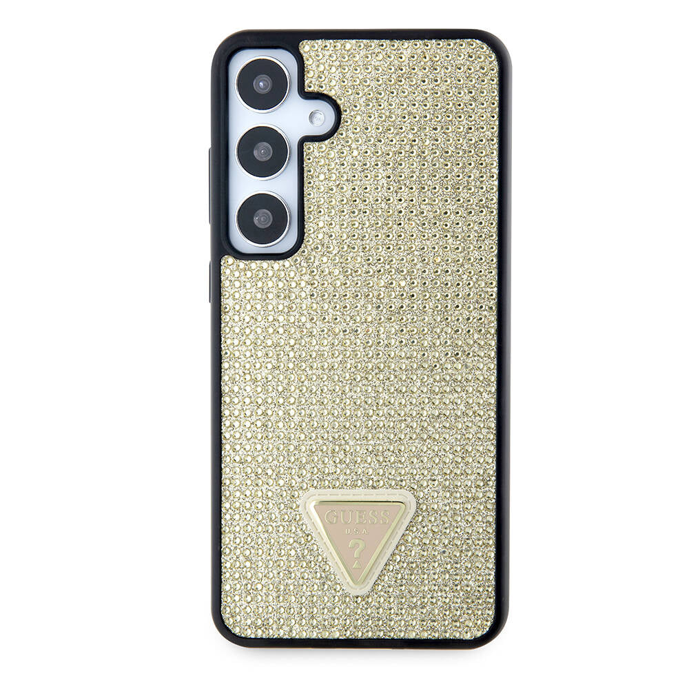 Etui na Samsung Galaxy S24+ S926, Guess, Rhinestone Triangle Logo, Złote