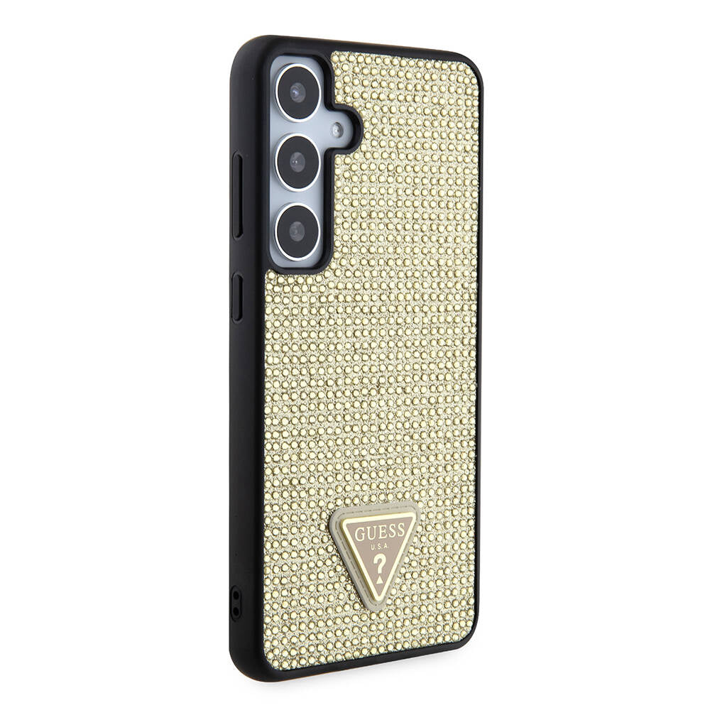 Etui na Samsung Galaxy S24+ S926, Guess, Rhinestone Triangle Logo, Złote
