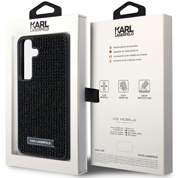 Etui na Samsung Galaxy S24+ S926, Karl Lagerfeld, Rhinestone Metal Plate, Czarne
