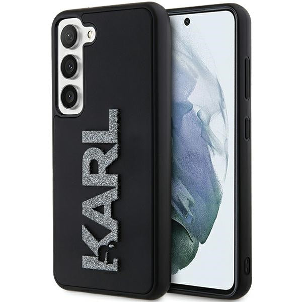 Etui na Samsung Galaxy S24 S921, Karl Lagerfeld, 3D Rubber Glitter Logo, Czarne