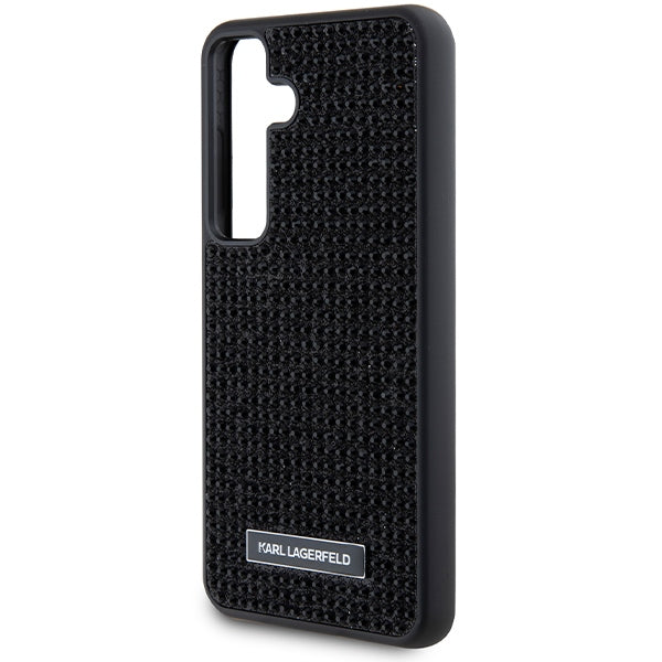 Etui na Samsung Galaxy S24 S921, Karl Lagerfeld, Rhinestone Metal Plate, Czarne
