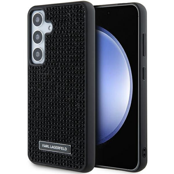 Etui na Samsung Galaxy S24 S921, Karl Lagerfeld, Rhinestone Metal Plate, Czarne
