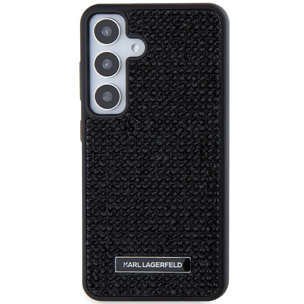 Etui na Samsung Galaxy S24 S921, Karl Lagerfeld, Rhinestone Metal Plate, Czarne