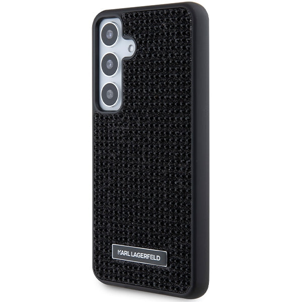 Etui na Samsung Galaxy S24 S921, Karl Lagerfeld, Rhinestone Metal Plate, Czarne