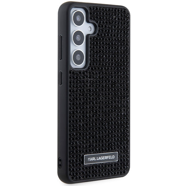 Etui na Samsung Galaxy S24 S921, Karl Lagerfeld, Rhinestone Metal Plate, Czarne