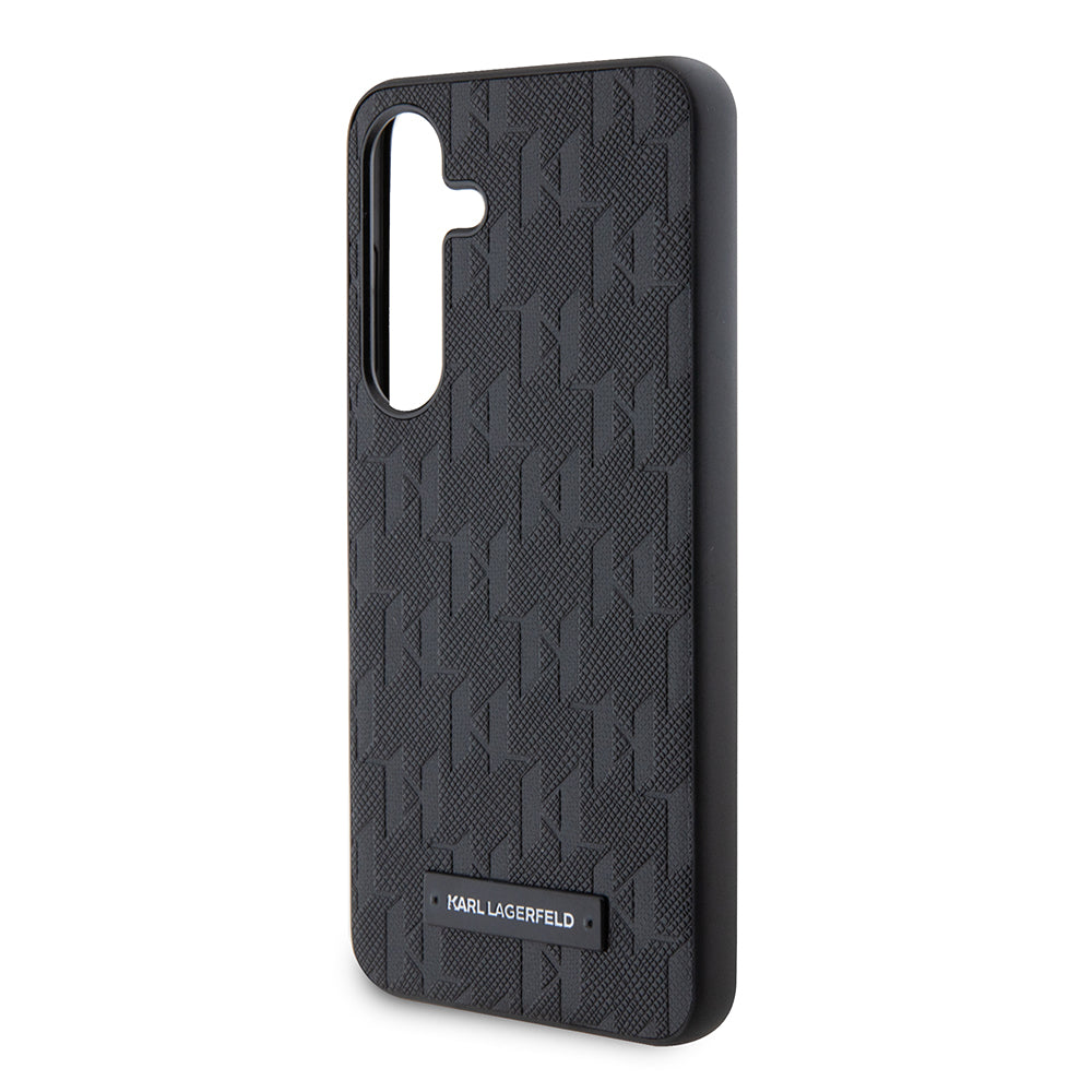 Etui na Samsung Galaxy S24 S921, Karl Lagerfeld, Saffiano Mono Metal Logo, Czarne