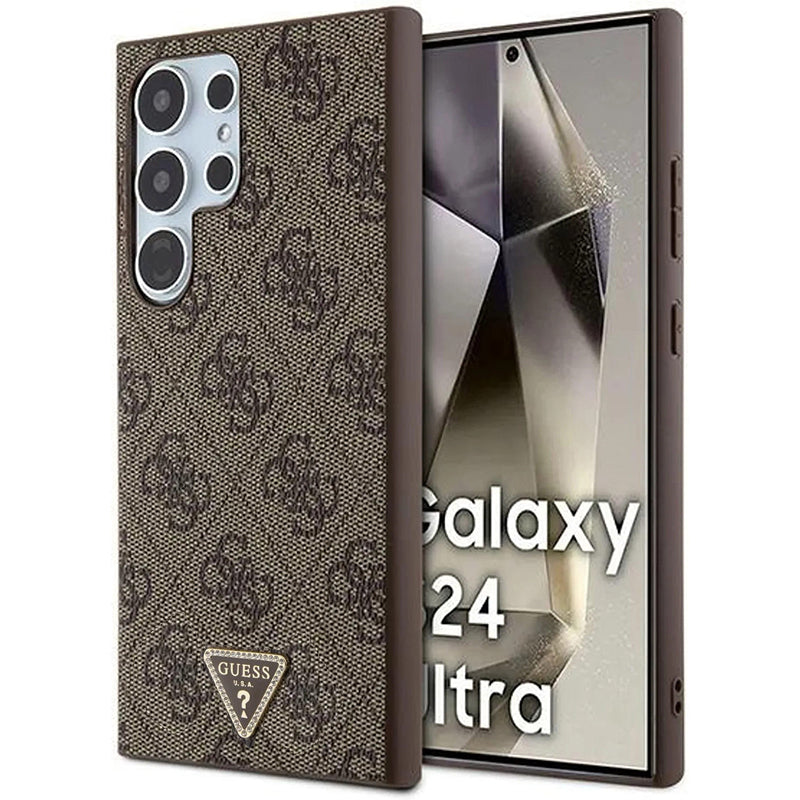 Etui na Samsung Galaxy S24 Ultra S928, Guess, 4G Triangle Strass, Brązowy