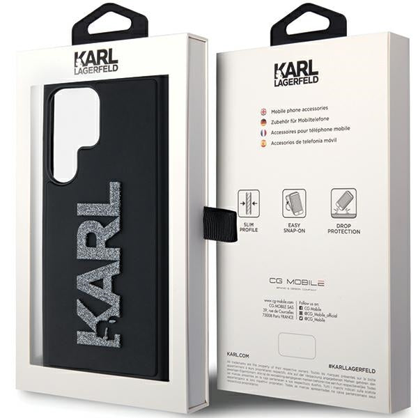 Etui na Samsung Galaxy S24 Ultra S928, Karl Lagerfeld, 3D Rubber Glitter Logo, Czarne