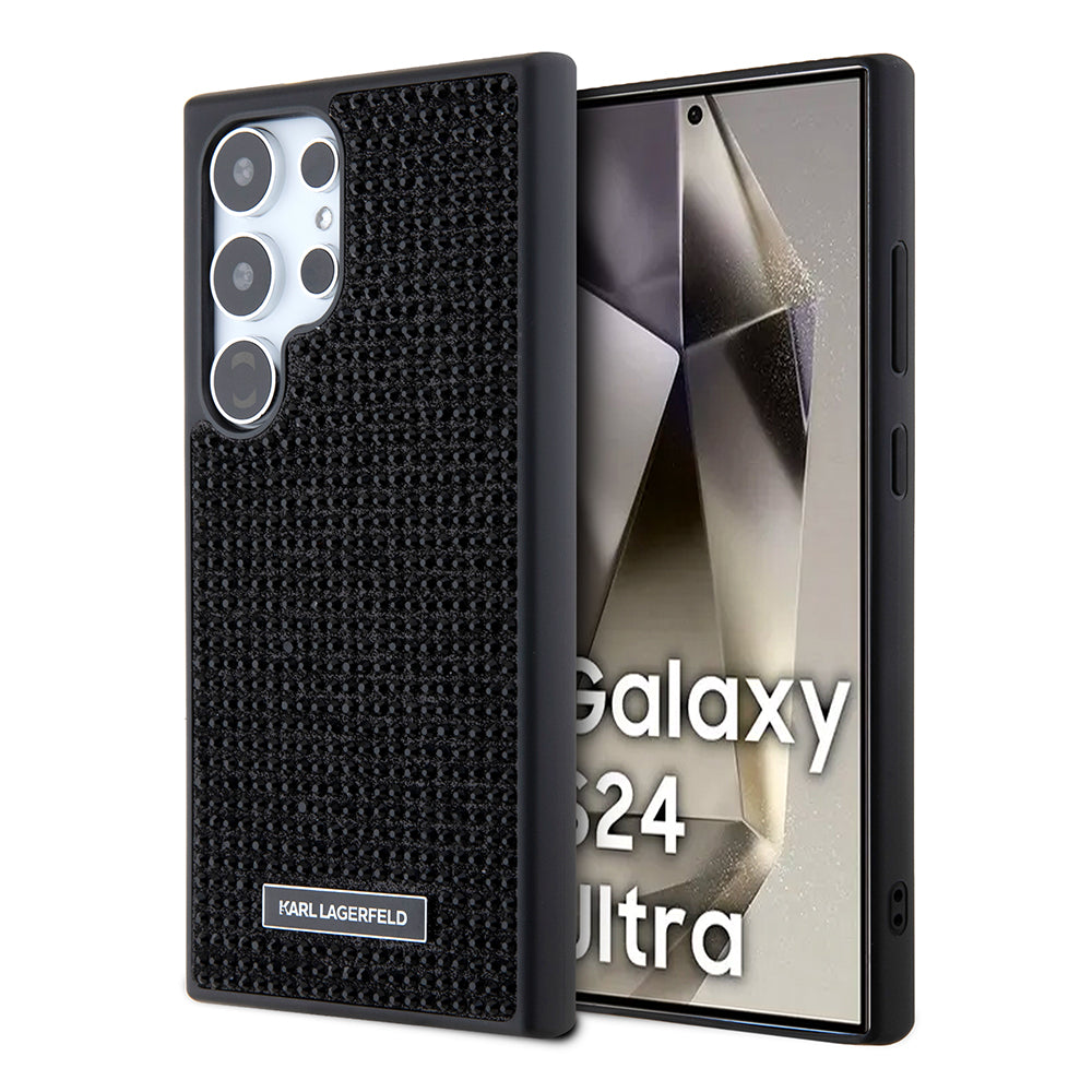 Etui na Samsung Galaxy S24 Ultra S928, Karl Lagerfeld, Rhinestone Metal Plate, Czarne