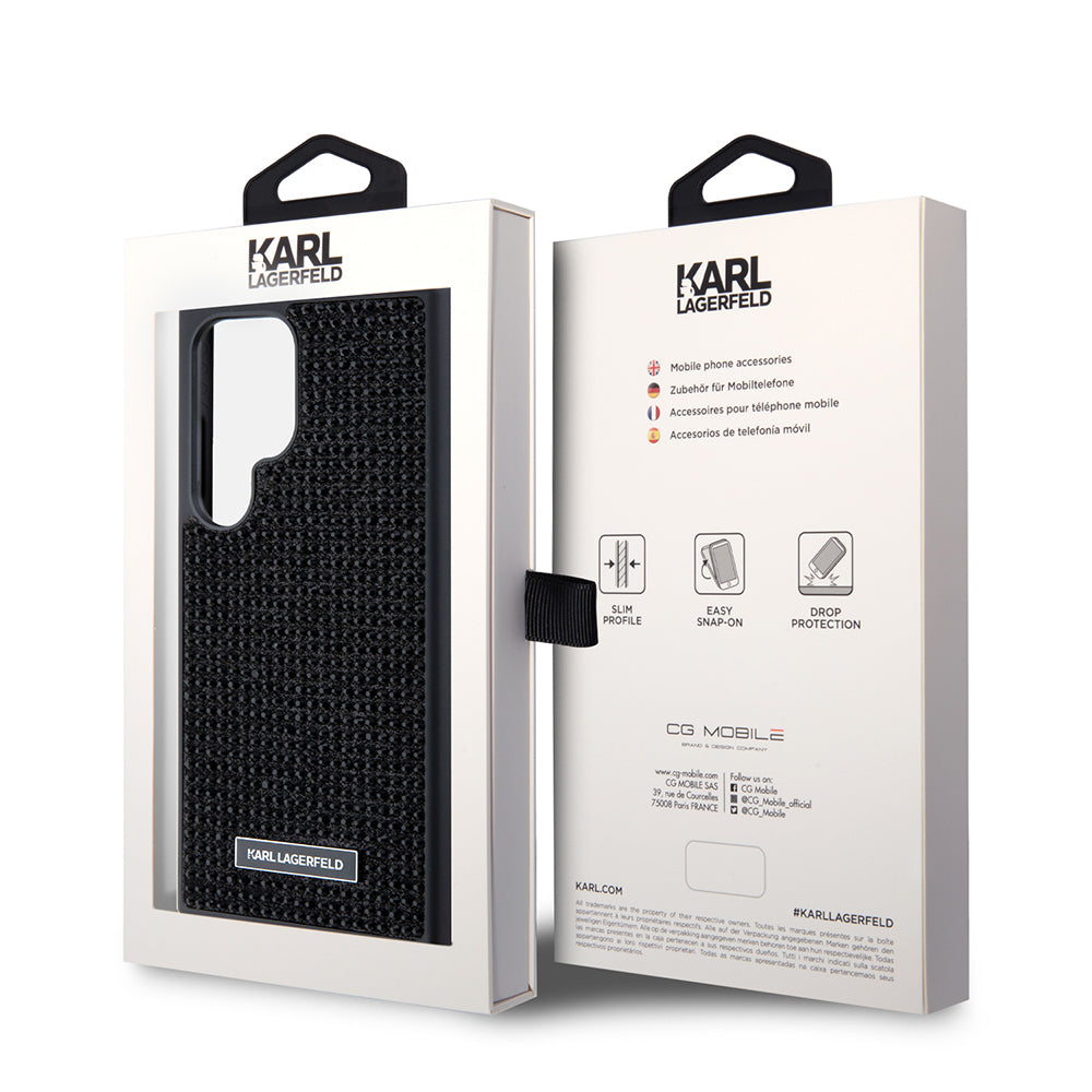 Etui na Samsung Galaxy S24 Ultra S928, Karl Lagerfeld, Rhinestone Metal Plate, Czarne