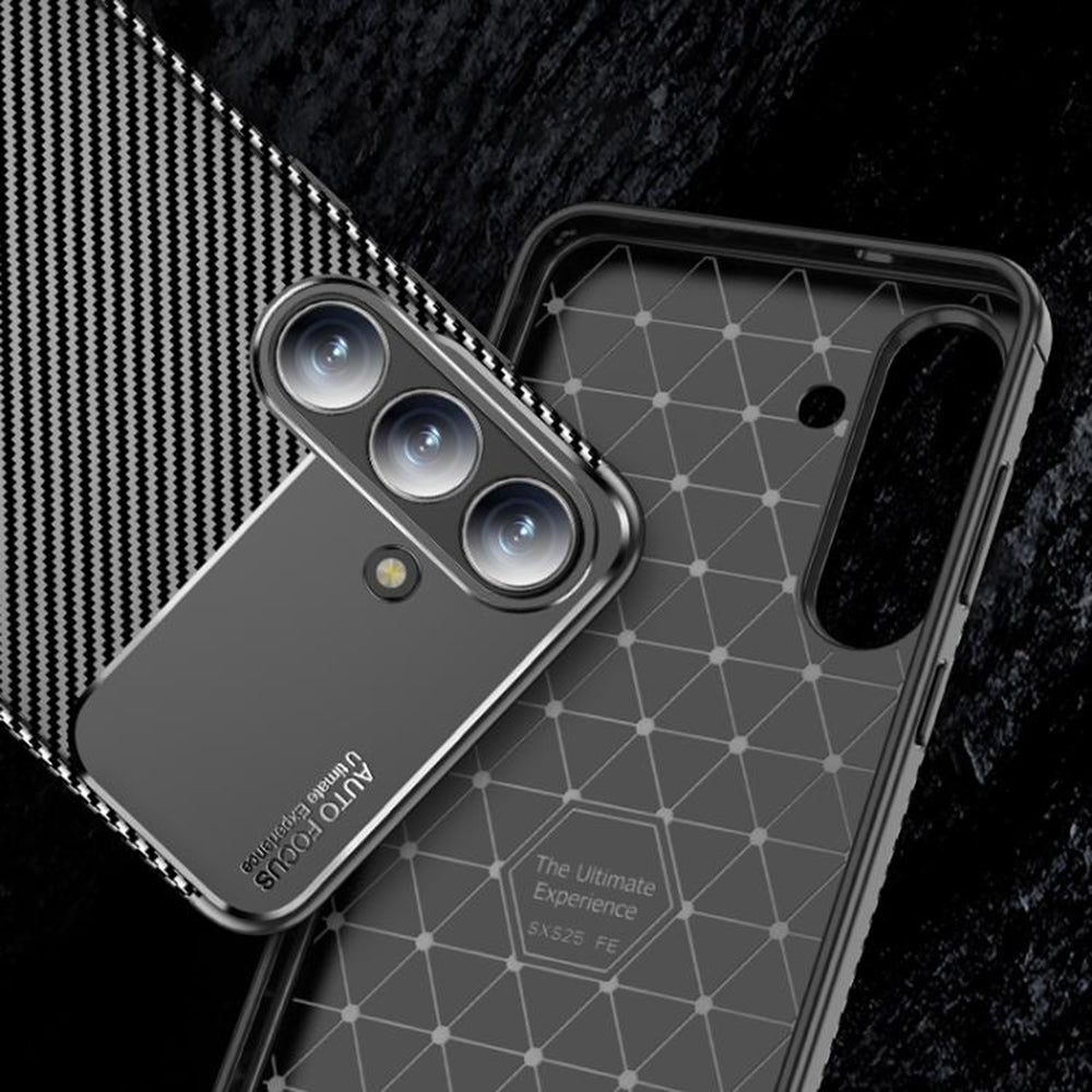 Etui na Samsung Galaxy S25 FE, Techsuit, CarbonFiber, czarne