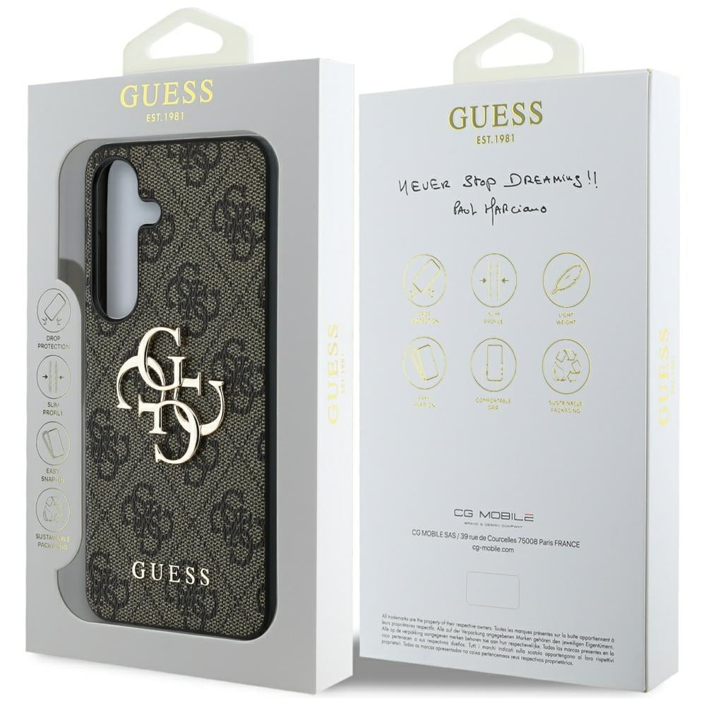 Etui na Samsung Galaxy S25+ S936, Guess, 4G Big Logo, Brązowy