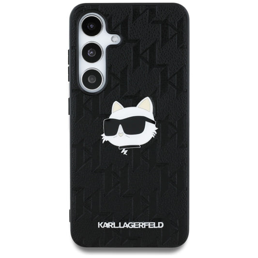 Etui na Samsung Galaxy S25+ S936, Karl Lagerfeld, Monogram Choupette's Head, Czarne