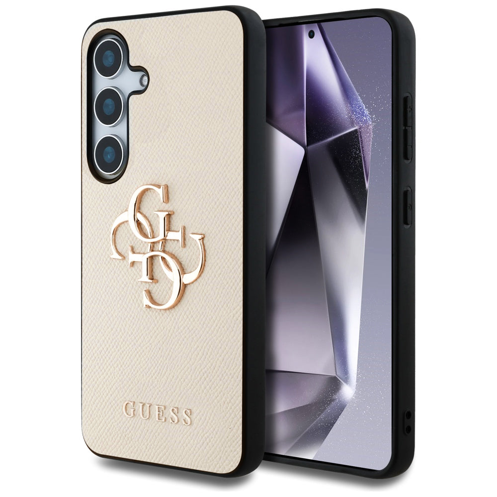 Etui na Samsung Galaxy S25 S931, Guess, 4G Grained Big and Classic Logo, Beżowy