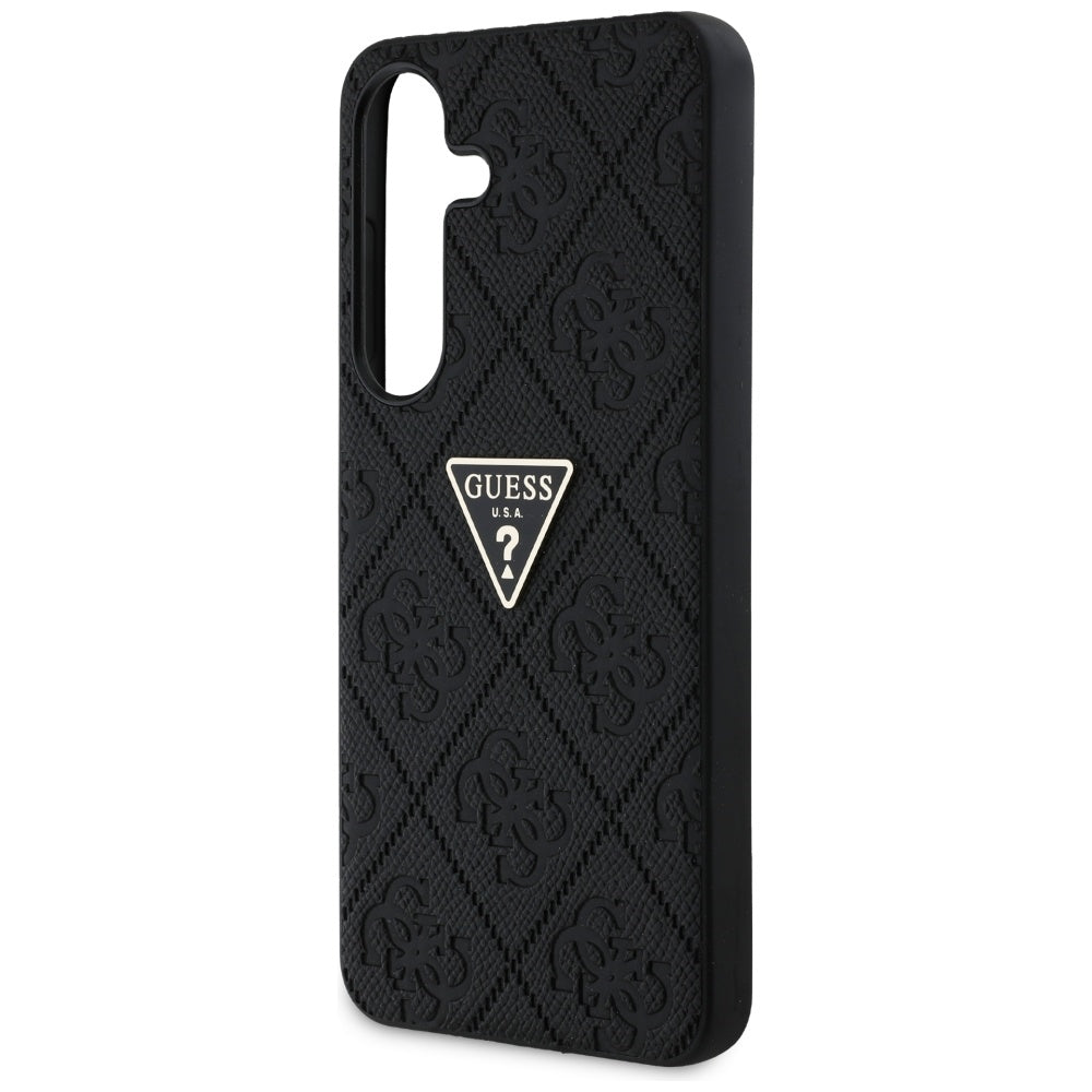 Etui na Samsung Galaxy S25 S931, Guess, Grained Hot Stamp 4G Triangle, Czarne