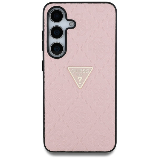 Etui na Samsung Galaxy S25 S931, Guess, Grained Hot Stamp 4G Triangle, Różowy