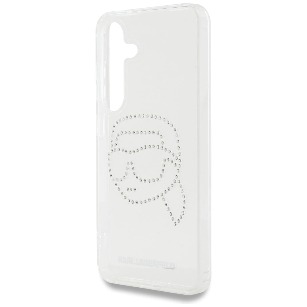 Etui na Samsung Galaxy S25 S931, Karl Lagerfeld, IML Rhinestones Karl's Head, Przezroczyste