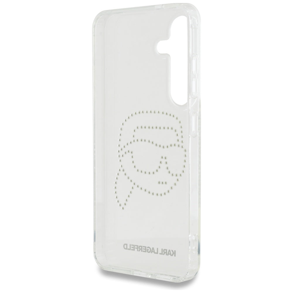 Etui na Samsung Galaxy S25 S931, Karl Lagerfeld, IML Rhinestones Karl's Head, Przezroczyste