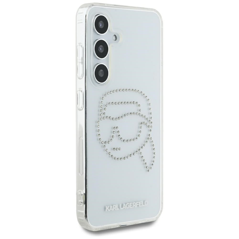 Etui na Samsung Galaxy S25 S931, Karl Lagerfeld, IML Rhinestones Karl's Head, Przezroczyste