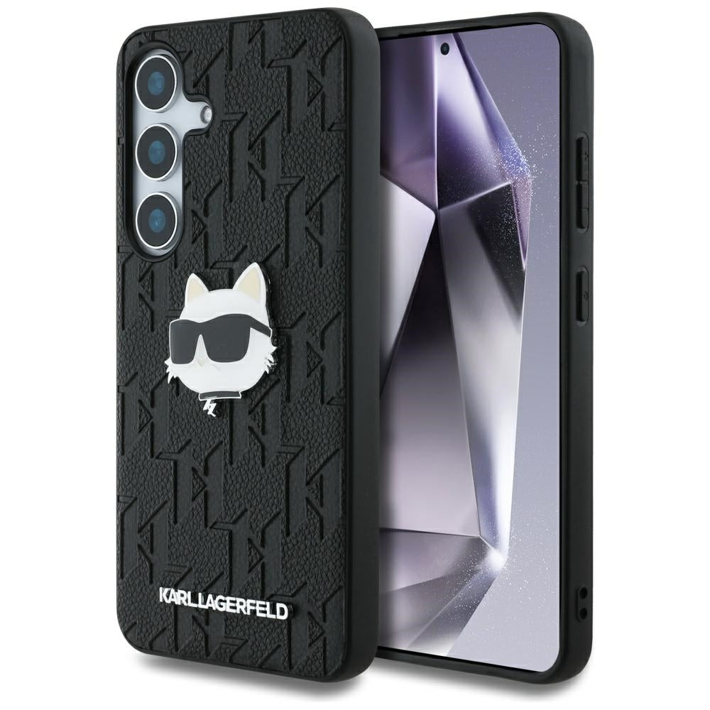 Etui na Samsung Galaxy S25 S931, Karl Lagerfeld, Monogram Choupette's Head, Czarne