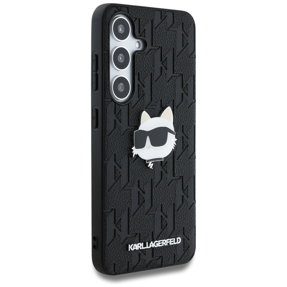 Etui na Samsung Galaxy S25 S931, Karl Lagerfeld, Monogram Choupette's Head, Czarne