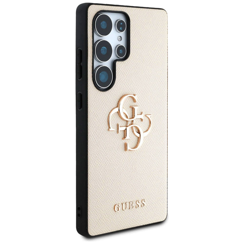 Etui na Samsung Galaxy S25 Ultra S938, Guess, 4G Grained Big and Classic Logo, Beżowy