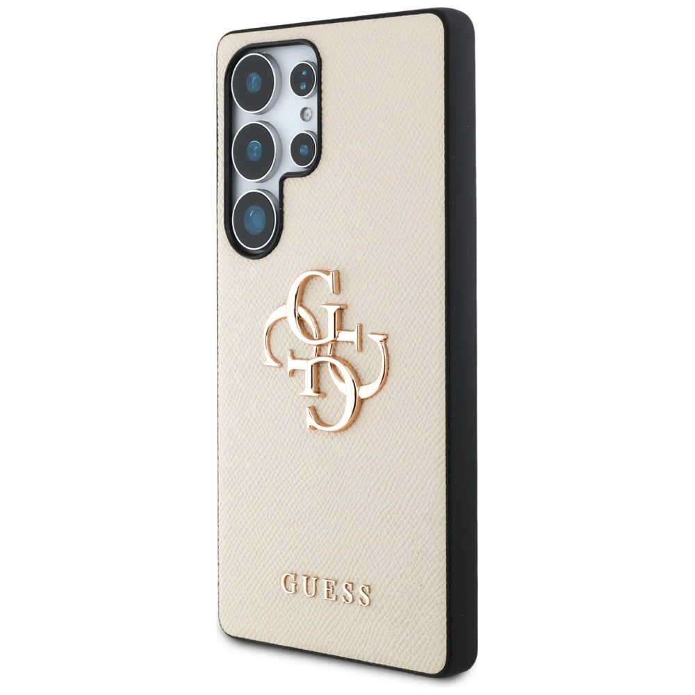 Etui na Samsung Galaxy S25 Ultra S938, Guess, 4G Grained Big and Classic Logo, Beżowy