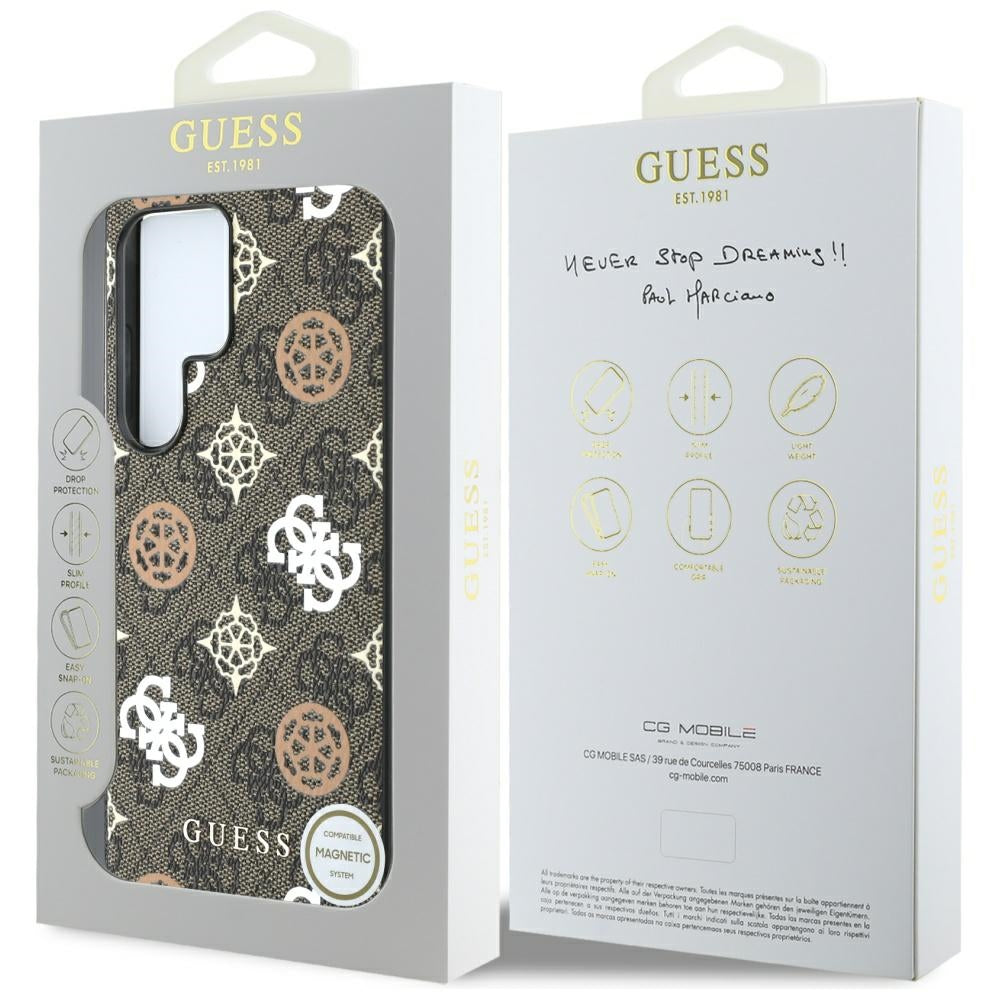 Etui na Samsung Galaxy S25 Ultra S938, Guess, 4G Peony, Brązowy