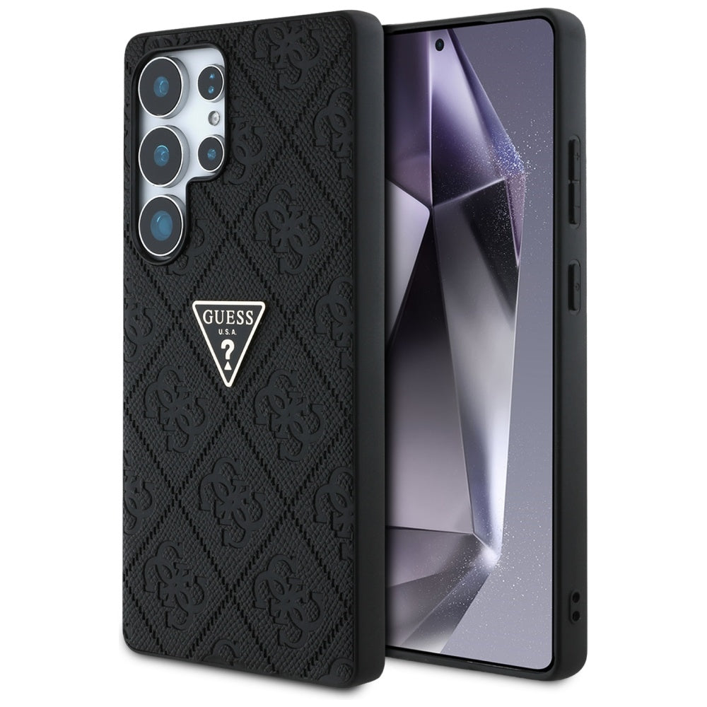 Etui na Samsung Galaxy S25 Ultra S938, Guess, Grained Hot Stamp 4G Triangle, Czarne