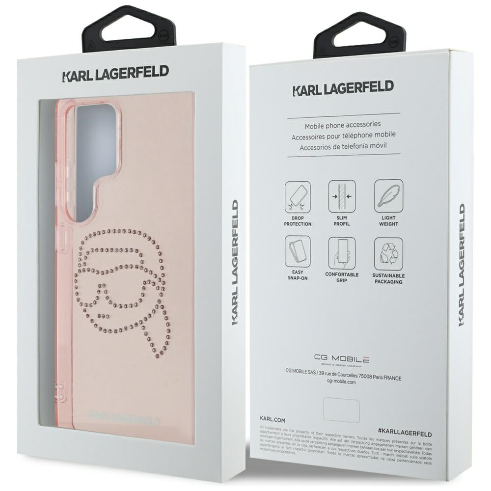 Etui na Samsung Galaxy S25 Ultra S938, Karl Lagerfeld, IML Luxury Karl's Head, Różowy