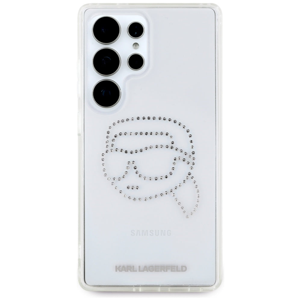 Etui na Samsung Galaxy S25 Ultra S938, Karl Lagerfeld, IML Rhinestones Karl's Head, Przezroczyste