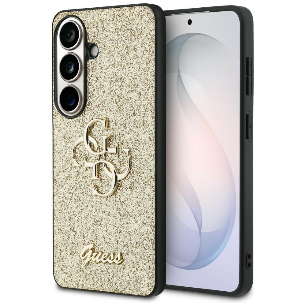 Etui na Samsung Galaxy S26 S942, Guess, Fixed Glitter Big 4G Metal Frame, Złote