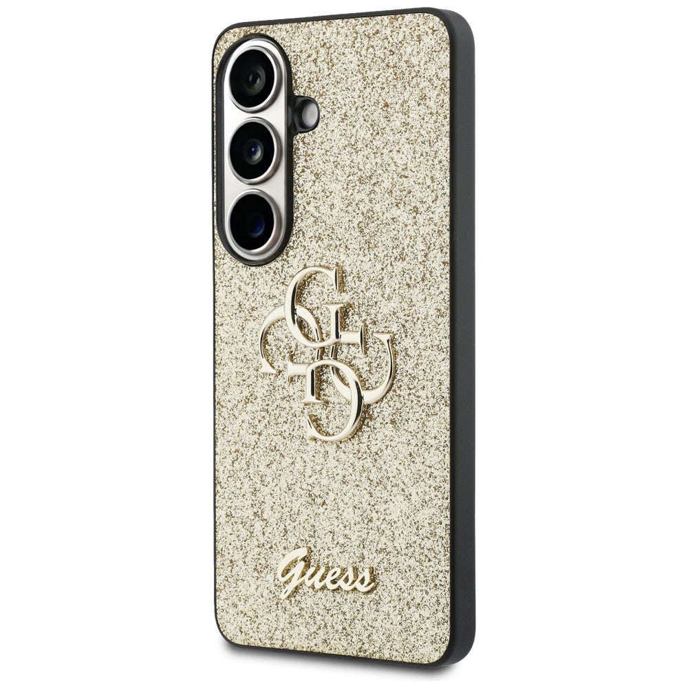 Etui na Samsung Galaxy S26 S942, Guess, Fixed Glitter Big 4G Metal Frame, Złote
