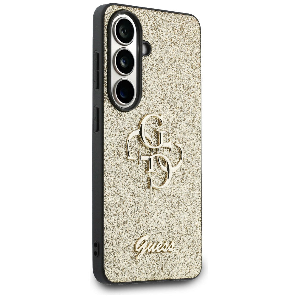 Etui na Samsung Galaxy S26 S942, Guess, Fixed Glitter Big 4G Metal Frame, Złote