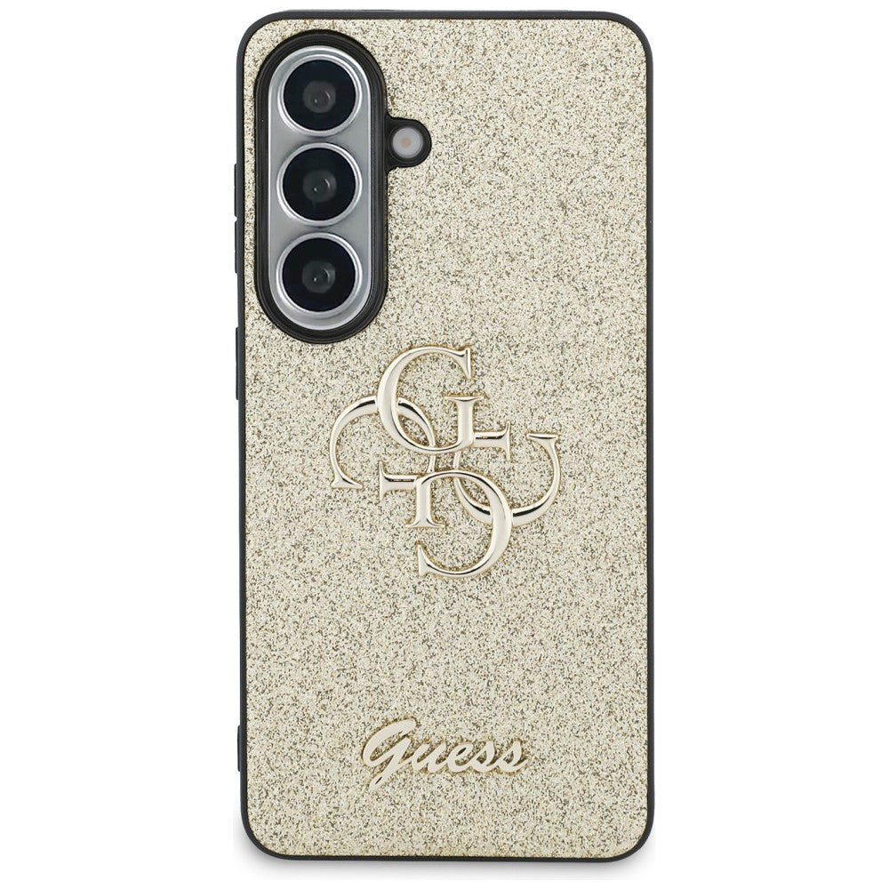 Etui na Samsung Galaxy S26 S942, Guess, Fixed Glitter Big 4G Metal Frame, Złote