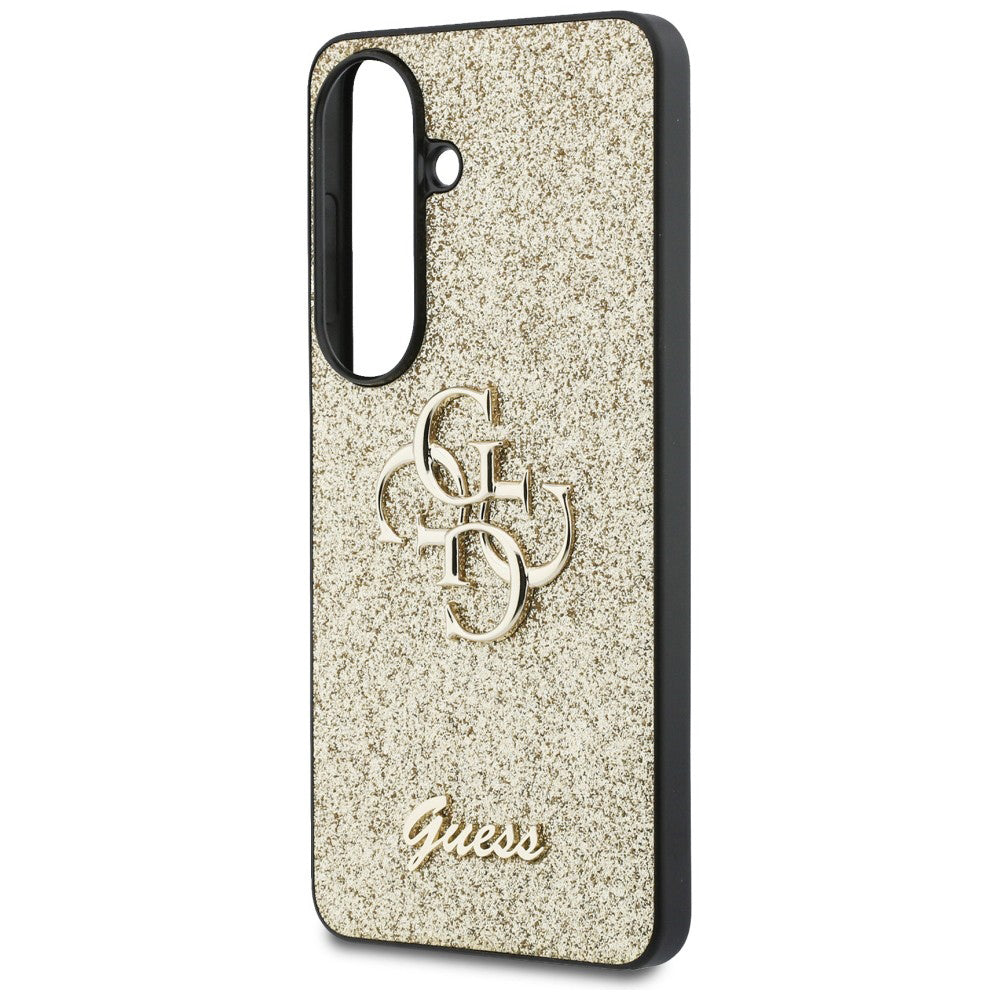 Etui na Samsung Galaxy S26 S942, Guess, Fixed Glitter Big 4G Metal Frame, Złote