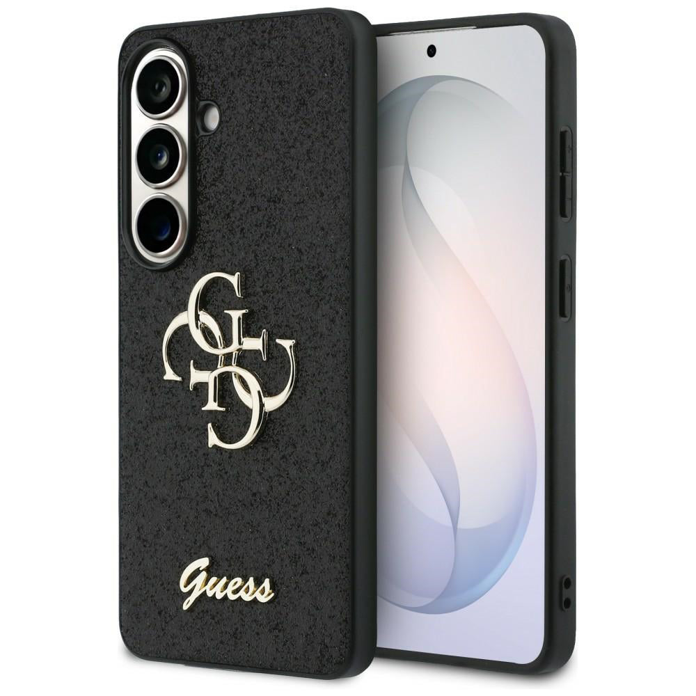 Etui na Samsung Galaxy S26 S942, Guess, Fixed Glitter Big 4G Metal Frame, Czarne