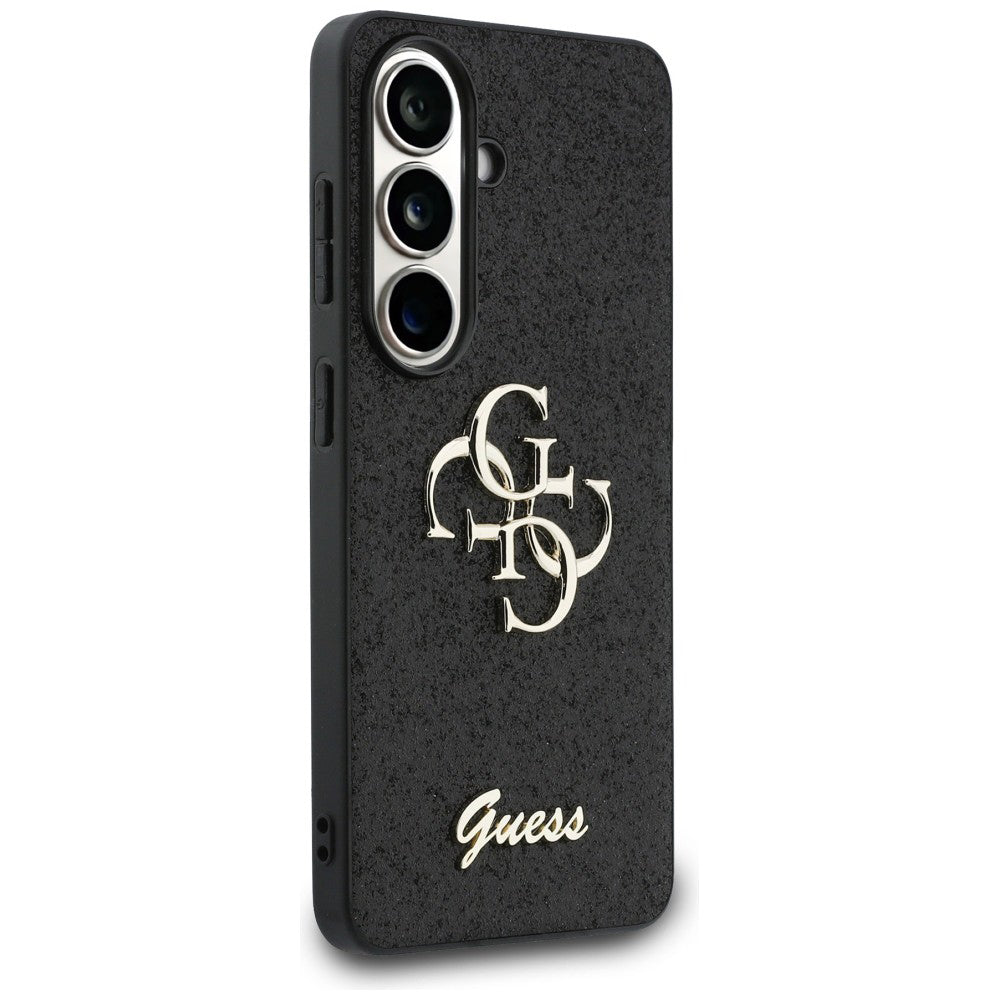 Etui na Samsung Galaxy S26 S942, Guess, Fixed Glitter Big 4G Metal Frame, Czarne