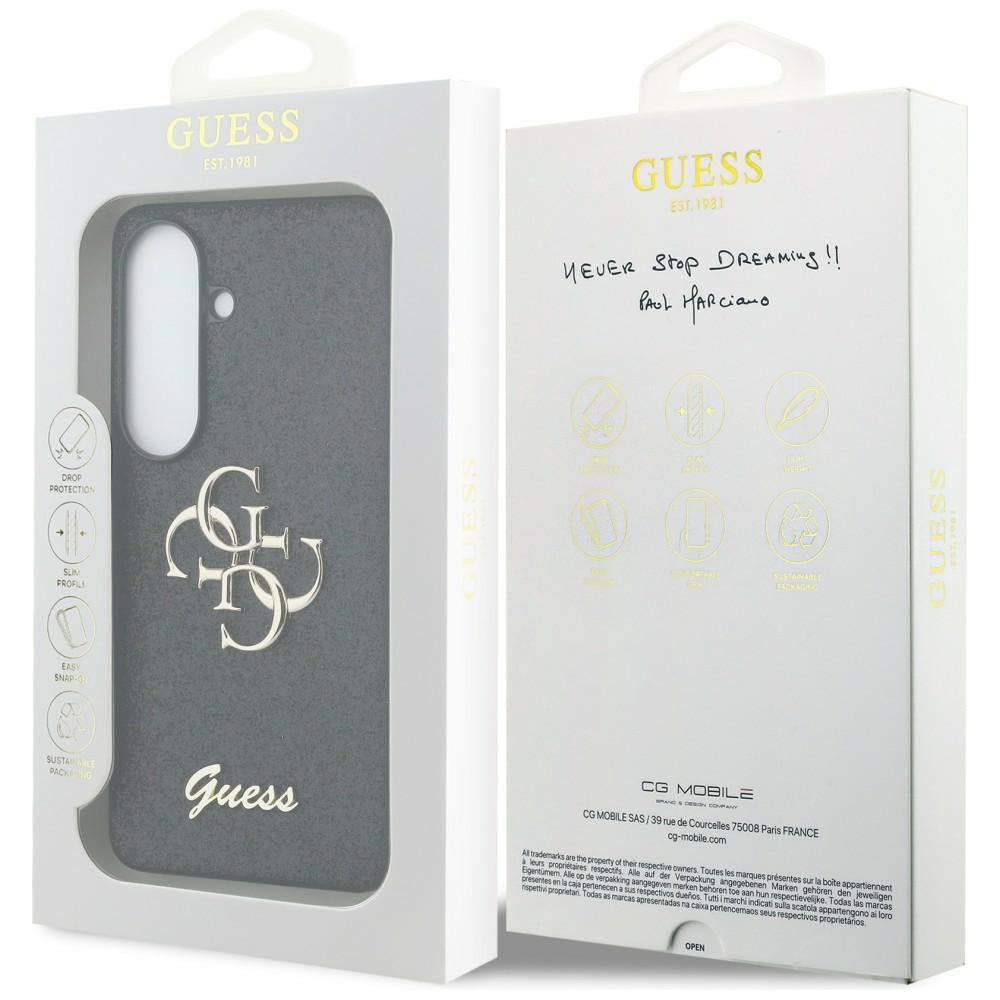 Etui na Samsung Galaxy S26 S942, Guess, Fixed Glitter Big 4G Metal Frame, Czarne