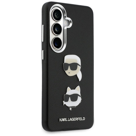 Etui na Samsung Galaxy S26 Plus S947, Karl Lagerfeld, Saffiano Karl & Choupette's Head Pin, Czarne
