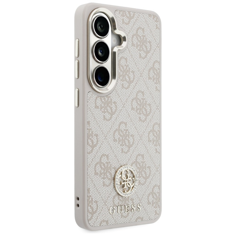 Etui na Samsung Galaxy S26 S942, GUESS, 4G Big Rhinestone Triangle Strap, Różowy