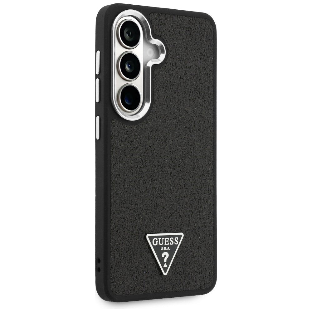 Etui na Samsung Galaxy S26 S942, Guess, Fixed Glitter Triangle Logo, Czarne