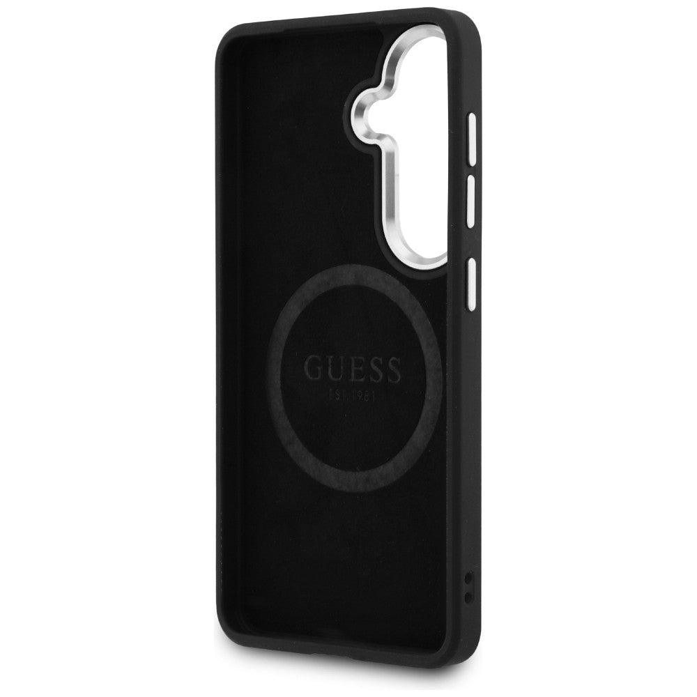 Etui na Samsung Galaxy S26 S942, Guess, Fixed Glitter Triangle Logo, Czarne