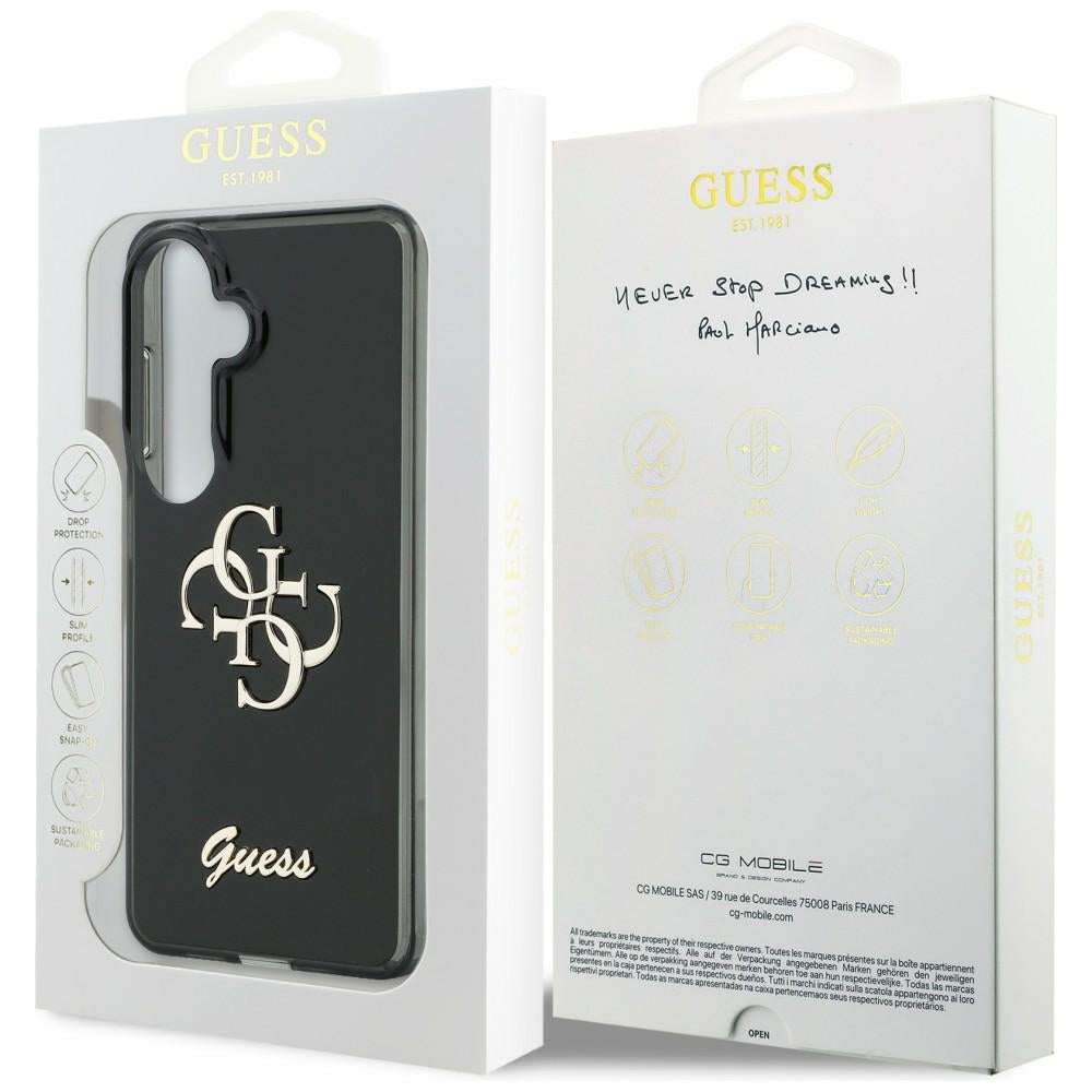 Etui na Samsung Galaxy S26 S942, Guess, IML Big Metal 4G Script, Czarne